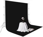 JSTBUY LABEL Photography Backdrop Background Cloth for Photo Shoot Portrait Video Shooting - (Black) (8x12 ft)