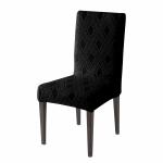 HOKIPO Dining Chair Covers Set of 1, 190 GSM Jacquard, Black (AR-4792-D1)