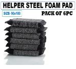 Helper Steel Foam Pad | Pack Of 6 Pc | 9 x10| Steel Foam Pad for kithcen cleaning And Utensiles cleaning | SIZE - 9 cm x 10cm |