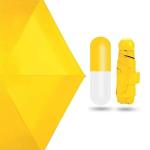 Agroha Ultra Lights and Small Mini Umbrella with Cute Capsule Case, 5 Folding Compact Pocket Umbrella, Especially for Kids (Capsule-Yellow)