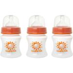 Naughty Kidz Orange Baby Feeding Bottle with Premium Natural Lsr Nipple 125ml Pack of 3