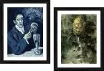 DECOR ADVENTURES The Absinthe Drinke and Portrait of Ambroise Vollard by Pablo Picasso Wall Painting 18 x 24 inch (Set of 2)