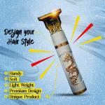 U SMART Professional Cordless Clipper Zero Gapped Rechargeable T Shape Stainless Steel Electric Shaver Hair Clipper