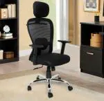 Divano Modular Modern India Seating High back Office Chrome Series Adjustable Arm Chair Black(DIY)