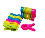 SHOP BY ROOM Round Shaped Multi Color Plastic Cloth Clip for Cloth Drying Stand, for Rod - Pack of 12