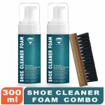ROYAL CARE PROFESSIONAL Shoe Cleaner Foam Spray FOAM 150 ML + FOAM 150 ML + BRUSH Cleaning Foam | Works on Leather, Whites, Nubuck, Golf Shoes, Basketball Shoes, Boots, Sandals