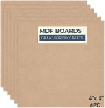 Earmark 6 Piece A4 Size MDF Boards for Art and Craft, Wood MDF Sheets for Craft Work, DIY MDF Cutouts (6 x 6 MDF Board)