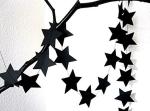 My Party Suppliers Black Star Glitter Paper Garland Hanging for Party Birthday Decorations
