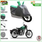 DUFFELMotorcycle Body Cover Used For Royal Enfie Meteor Cover Water Resistance Dustproof UV Protection Indor Outdor And Parking Comfortable With All Varients Full Body Protection (Grey And Green )