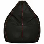 OHSTORE BRANDED BEAN BAG COVER/LUXURY BEAN BAG COVER FOR LIVING ROOM(SIZES AVAILABLE XXL,XXXL,JUMBO IN STOCK) WITH CHAIR COVER FOR COMFORTABLE SITTING | PIECE OF 2 | COLOR-BLACK | SIZE-JUMBO