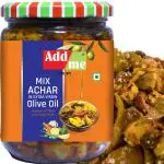 Add Me Home Made Mixed Pickle 500gm in Extra Virgin Olive Oil Achar Glass Jar