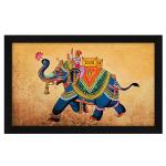 ArtX Multicolor Rajasthani Elephant Wall Art Painting 8.5 X 13