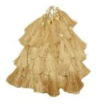 Craft Love Golden Silk Thread Big Multi Layer Latkan Tassel (Pack Of 12)