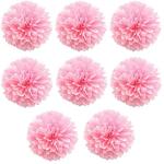 Hippity Hop Paper Pink Paper Puff Balls (Pack Of 8)