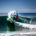 Love Creation A4 Size poster print for creative wall art- wave-rider-digital-ocean-scene-artwork-6310(Non Sticker)