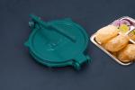FRESTEN Regular Puri Maker Cast Iron, Manual Stainless Steel Inner Plate Puri Maker Press, Papad/Khakhra/Chapati/Puri Maker Machine with pre fitted handle, Puri Maker Big Size(Green)