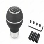 CARIZO Gear Shift Knob (Design - MOMO Silicone, Silver) Universal Gear Lever Shifter knob with 3 Adapters Compatible with Jeep Wagoneer S