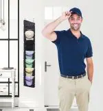 Hat Rack Hat Organizer,1 Layer 7 Pocket Hat Rack for Wall to Store and Display Baseball Caps - Over The Door Hat Storage Complete with Over Door Hooks