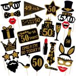 Zyozique 50th Birthday Photo Booth Props / Cheers to 50 Years Birthday Party ( 26 Pcs )