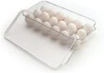 LISHONN Acrylic Egg Storage Box Refrigerator with Lid & Handles Tray for 18 Egg Clear & Unbreakable