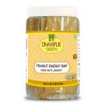 Dhampur Green Peanut Energy Chikki Jar Gajak - 28 pcs, 100% Natural, Peanut Chikki Jaggery, No Preservatives, Gluten Free, High in Protein, Indian Sweets, Nutritious, (18g Each x 28N - 500g)