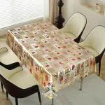Dakshya Industries Flower Design 6 Seater Without Lace Dining Table Cover| Table Cover |Waterproof & Heat Resistant,Polyvinyl Chloride (PVC),Rectangular,( Pack of - 1 ) Part-6