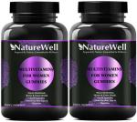 Naturewell Multivitamin Gummies For Women And With Prebiotics, 30 Gummies Each (Pack Of 2)