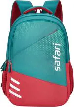 Safari Vogue 1, 37 Litres 3 Compartment Water Resistant Laptop Backpack with Raincover, Polyester Bag for Men and Women, Spacious Bag for School/College/Office/Work/Travel, Teal