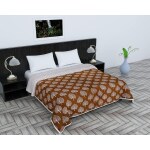 REBORN 100% Cotton Reversible Summer Special Dohar Double Bed AC Blanket for Summer Light Weight Soft Blanket for All Season (Double Bed - 88X84 Inches) (Brown)