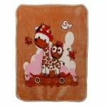 Goyal's Golden Cloudy Mink Newborn Baby All Season Silky Soft Blanket, Double Ply 80x100, 0- 2 Years - Giraf Golden Design