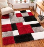 Hitex Carpet Polyester Red Handmade 3D Edge Collection Silk Touch Rug - 3 X 5