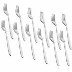 Parage Stainless Steel Forks Set of 12 - Fork Set for Home and Kitchen, 12-Pieces Fruit Fork for Dining Table, Shiny and Sturdy Handle Fork 16 cm, Silver (Sigma Design)