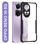 Knotyy Shock Proof Eagle Back Cover Case for Oppo Reno 10 5G | Hard | 360 Degree Protection| Transparent Full Armor Device & Camera Protection (Black Bumper)