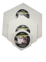 Artrina Painting Canvas Panel, 100% Cotton Primed Blank Canvas Frame For Students Artist Hobby Painters Beginners Oil Painting Set Of 3 (Hexagon 6