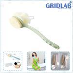 GRIDLAB 2in1 Long Handle Body Shower Brush Back Scrubber Massage Brush With Bath Bal