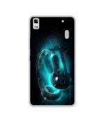 Casotec Cool Headphone Design Printed Silicon Soft TPU Back Case Cover for Lenovo A7000 / Lenovo K3 Note