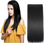 D-Divine Black Straight Hair Extension Synthetic Hair (Women, Girls)