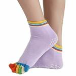 OXILY Colorful Yoga Gym Workout Non Slip Massage Toe Socks Full Grip Socks