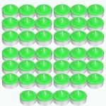 atorakushon Pack of 80 Green Color Smokeless Scented Floating Tealight t-lite Candle made by Paraffin Wax with Cotton Wicks for Decorate Diwali Party Home