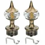 MADHULI Antique Diamond Curtain Bracket Curtain Knobs Curtain Finial & Support 10 x 5 cm (Pack of 2)