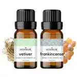 VEDANUM Vetiver and Frankincense Scented Essential Oil for Aromatherapy and Oil Diffuser 15 ml (Pack of 2)
