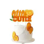 Zyozique Little Cutie Cake Topper Orange Cake Decoration for Citrus Theme Baby Shower Birthday Cake Picks Party Decoration, medium