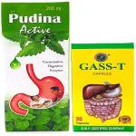 Herbshd Pharmaceutical Gass-T 30 Capsule & Pudina Active Syrup 200ml For Gastric , Acidity