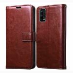 CASECRAFT Realme 7 Pro, Model RMX2170 Brown Rubber, Cloth And Artificial Leather Shock Proof Mobile Back Cover