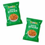Puzzles Crispy Soya Sticks (Diet - Low Oil) Namkeen with Indian Spices | India's Favourite Snack Made with All-Natural Ingredients | Snacks for Tea, Coffee, or Cold Drinks | Pack of 2