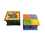 ROYALSTUFFS Set Of 2 Multicolor Teak Wood Handcrafted Wooden Box Set, For Home