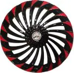 WolkomHome car Wheel Cap, Hub Cap Wheelcover Wheel Cover 16 inch Universal for All 16 inch Wheel Size Cars Set of 4 pc Turbain Red Black