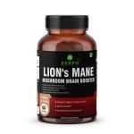 Zespo Organic Lions Mane Mushroom, 4in1-1200MG - Brain Booster with Reishi, Turkey Tail Mushroom & Cordyceps Sinensis - 60 Cap