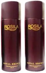 Rosila Royal Brown Deodorant Spray For Men And Women, 200 Ml Each (Pack Of 2)