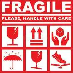 Blackdreams Please Handle With Care Fragile Stickers - 10 X 10 Cm (Pack Of 100)